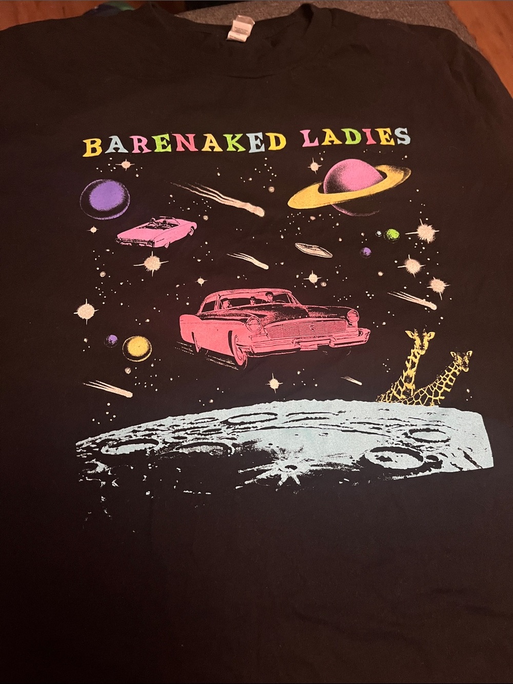 BNL (bare naked ladies) GIRAFFE PLANET BLACK TEE